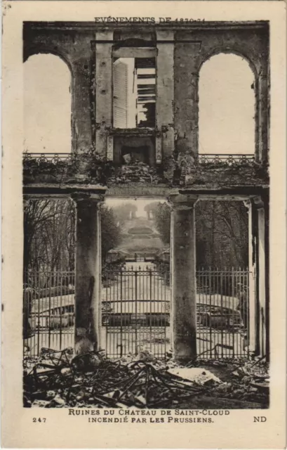 CPA ST-CLOUD Castle Ruins MILITARY WAR 1870 (46885)