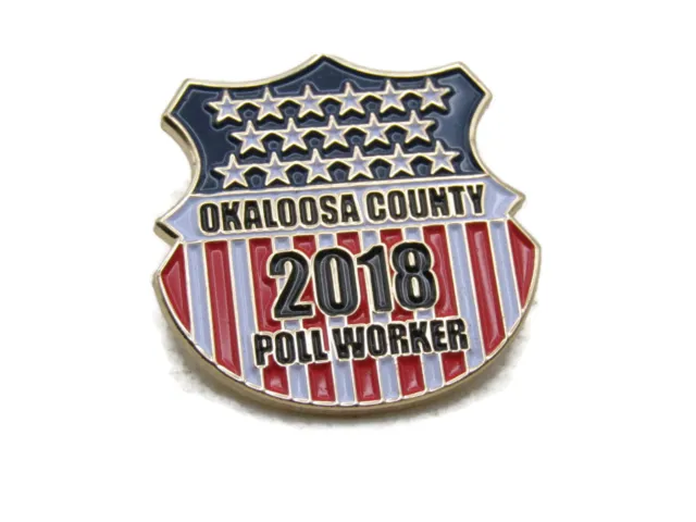 2018 Okaloosa Contea Nuca Lavoratore Pin Stars & a Righe Color Oro