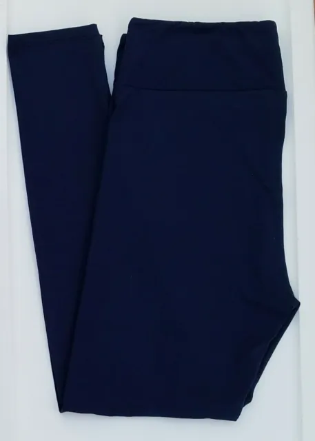 TC LuLaRoe Tall & Curvy Leggings Versatile Solid Dark Navy Blue NWT 01