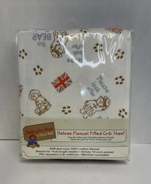 Paddington Bear Trend Lab Deluxe Flannel Fitted Crib Sheet