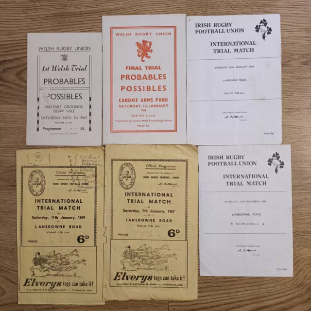 International Trial Rugby Union Programmes 1954 - 1994