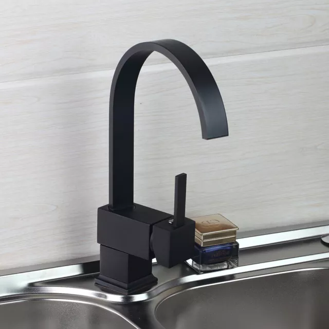 Mitigeur lavabo noir douchette acier inoxidable levier unique eau