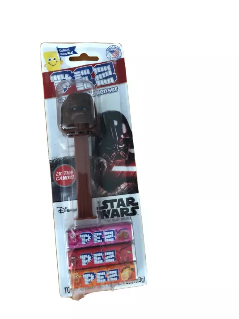 PEZ  Dispenser Disney  Star Wars CHEWBACCA Candy Orange Strawberry Raspberry NEW