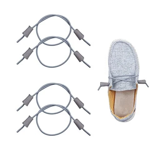 Elastic Shoelaces Strings Replacement Laces for Hey Dude Shoes，No 16In Grey