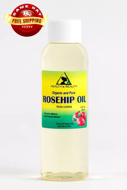 Rosehip Seed Oil Refined Organic Carrier Cold Pressed Premium 100% Pure 2 Oz