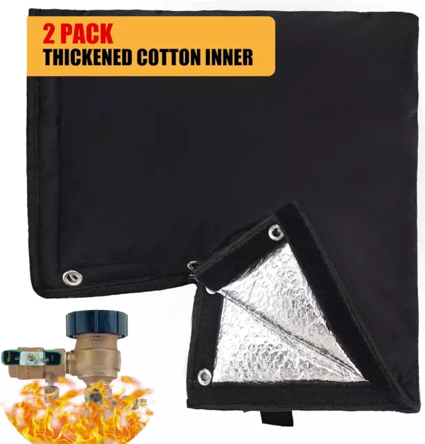 2 Packs Backflow Preventer Cover Insulated Pouch 13" x 12" Thickened Pressure Va