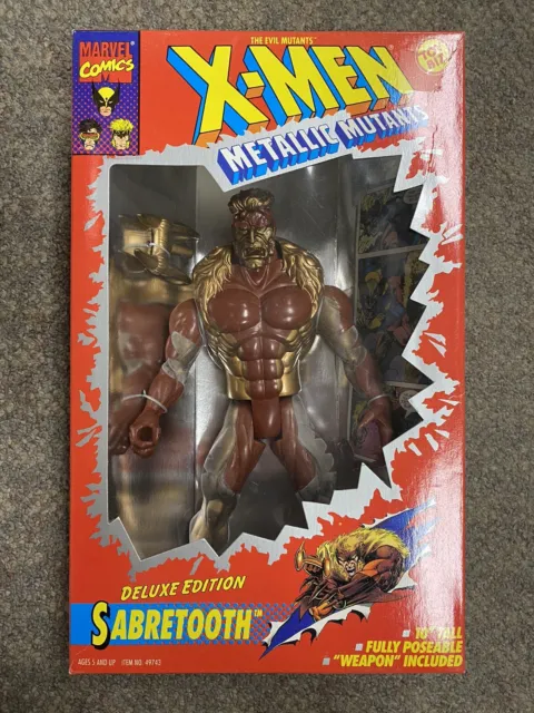 + Toy Biz 1994 X-Men Metallic Mutants Sabretooth Deluxe 10" Action Figure NIB