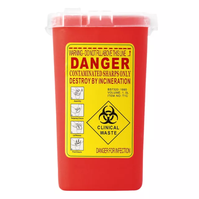 Quart Sharps Container Biohazard Needle Disposal   Tattoo Waste Box