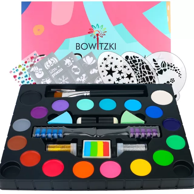 Bowitzki Professional Face Paint Kit Face Painting Kits for kids Party  Stencils