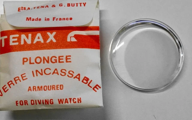 Verre De Montre Tenax 28 Mm - Plat, Chromé - Pour Montre Plongée Genève
