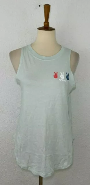 Ripcurl Womens Peace Sign Tank Top Ice Blue Size Small