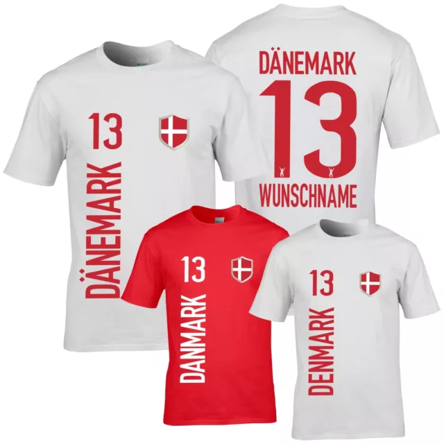 FanShirt DÄNEMARK Trikot Herren Druck Nummer Name Jersey WM DENMARK FanShirts4u