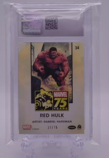 Red Hulk #34 Rittenhouse 2014 Marvel 75th Gold Border CGC Graded 8 2