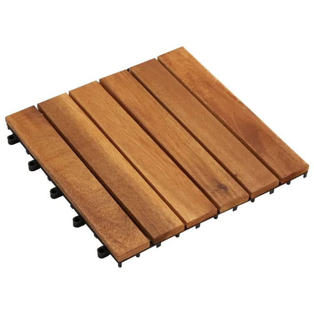 Vidaxl 10 Stck. Akazie Deckfliesen 30 x 30 cm vertikales Muster UK VERKÄUFER