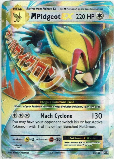 Pokemon Carte TCG XY Evolution Numéro 65/108 M Pidgeot Ex Anglais