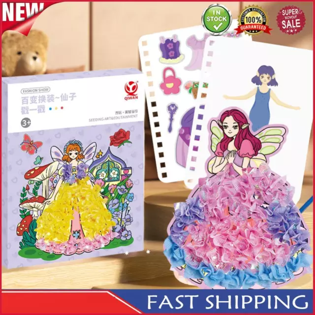 Poke Art DIY Toys Creative DIY Cartoon Change Dress for Kids Gift (Flower Fairy)
