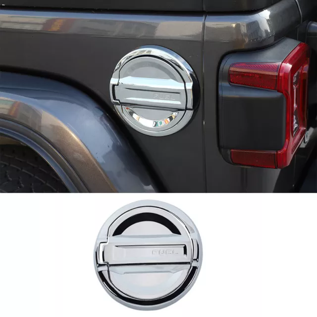 Chrome ABS Fuel Filler Tank Door Gas Cap Cover For Jeep Wrangler JL 4Xe 2021-23