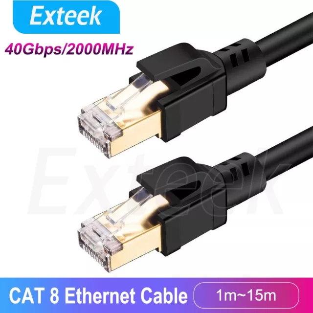 CAT8 Ethernet Cable 40Gbps 2000Mhz Gigabit RJ45 LAN Patch Cord Network 1~25m lot