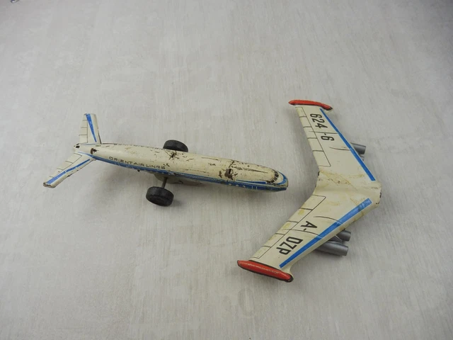 Avion à friction en tôle vintage boeing 727 en l'état