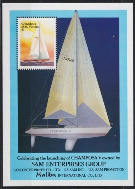 F-Ex20970 Grenadines Of St Vincent Mnh 1988 Lauching Champosa V Ship Regatta.