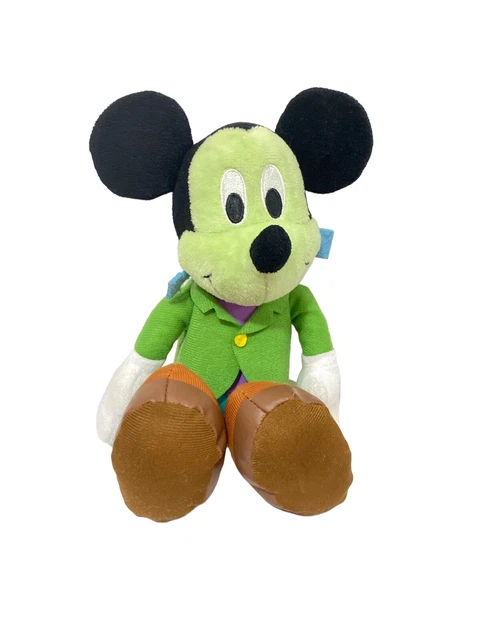 Disney Halloween Frankenstein Green with Purple shirt Mickey Mouse Plush 10 in.