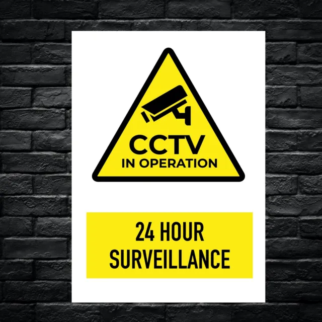 CCTV in Operation 24 hour notice poster Printed Aluminium Metal Sign
