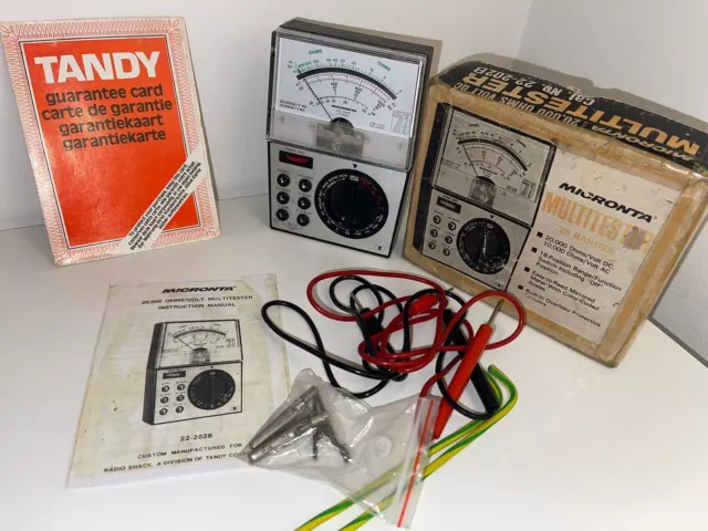 MICRONTA 22-202B Analog Multitester Multimeter Vintage TANDY RADIO SHACK