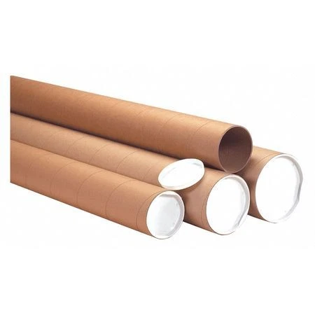 PARTNERS BRAND P4072KHD Heavy-Duty Mailing Tubes with Caps, 4" x 72", Kraft,
