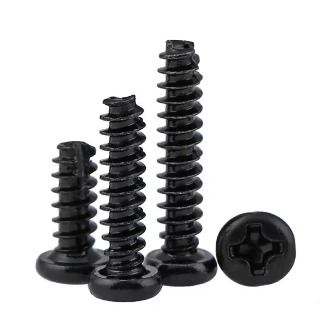 Phillips Round Head Screw Self Tapping Cross Bolts M2 M2.3 M2.6 M3 Black Zinc