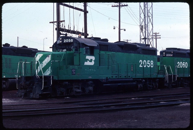 Original Rail Slide - BN Burlington Northern 2058 Denver CO 11-29-1981
