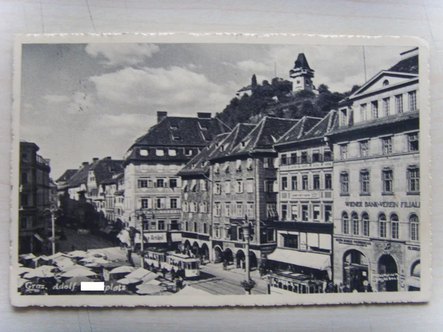 Steiermark Original   AK  Graz Adolf H. Platz  um  1940