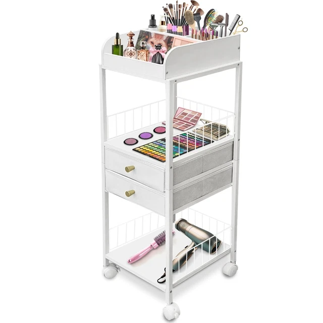 ROLLING MAKEUP CART Organizer with Drawers and Wheels Large Floor