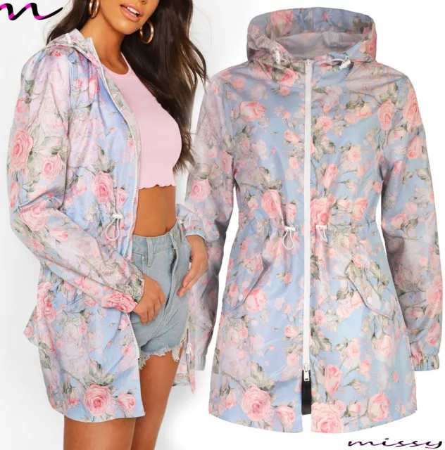 NEW LADIES JACKET RAIN MAC PARKA Womens Floral Festival RAINCOAT Size 8 10 12 14 12.99 PicClick UK