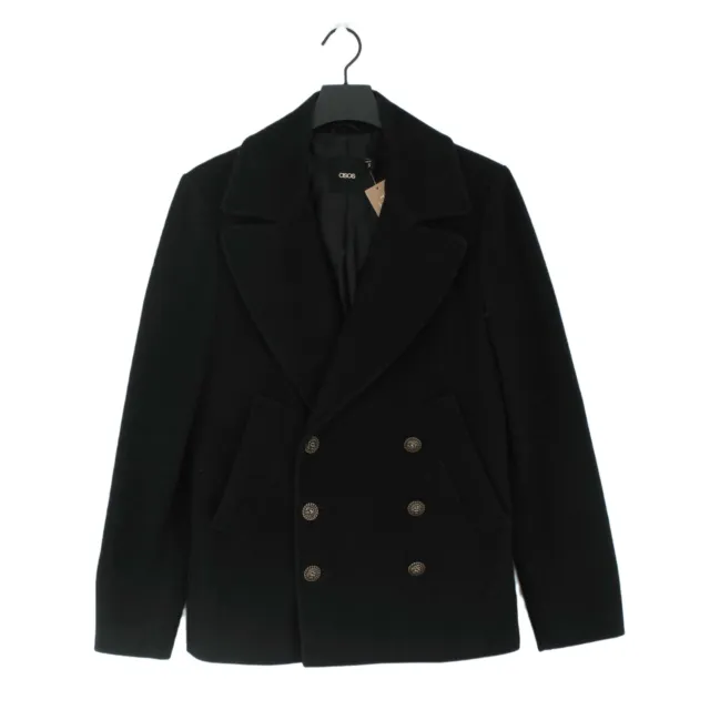 Asos Women's Coat S Black Wool with Polyester, Acrylic, Viscose, Nylon Overcoat
