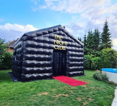 Tienda inflable de fiesta para club nocturno móvil negra gigante de 20 pies