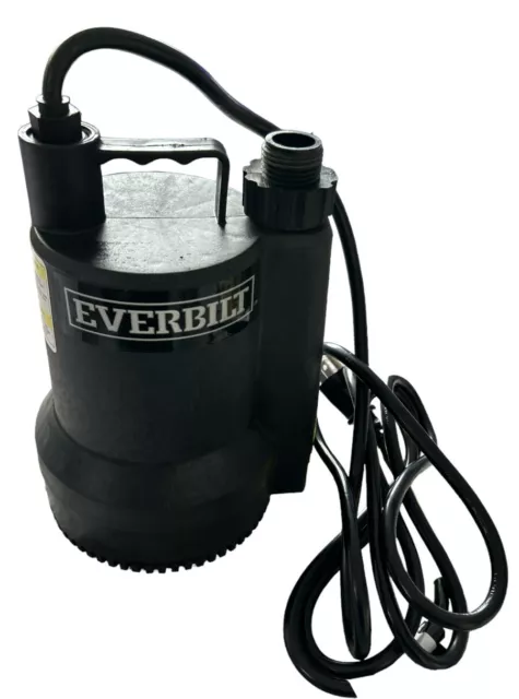 Open Box Everbilt SUP54-HD Plastic Submersible Utility Sump Pump 1680 GPH 1/6 HP