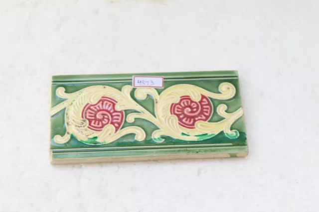 Japan antique art nouveau vintage majolica border tile c1900 Decorative NH4373 8