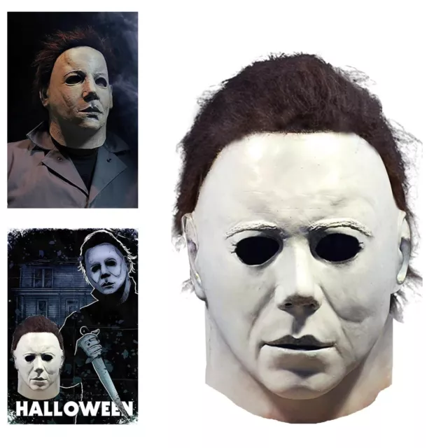 Michael Myers Mask Halloween Full Head Costume Scary Horror Murderer Cosplay