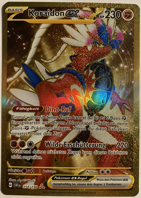 Carta Pokmon Koraidon Ex 254/198  Secret Rare  Hologrfica Dorada   Escarlata Y Violeta Secret Rare Dorada