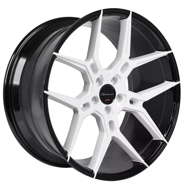 22" Giovanna Wheels Haleb Gloss Black with Custom White Face Rims