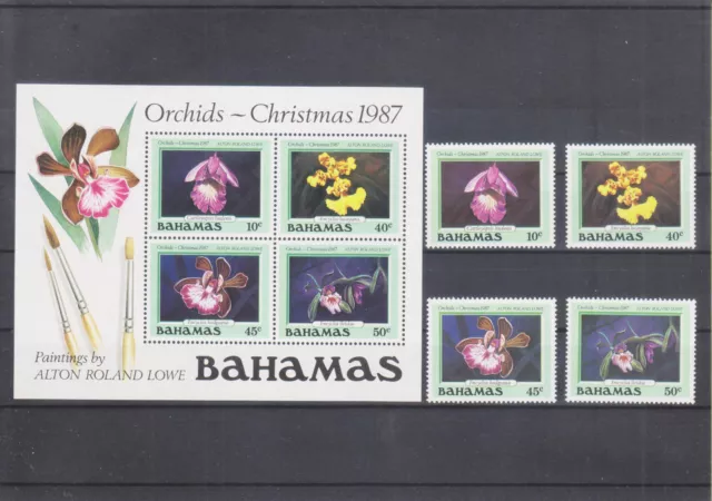 Bahamas 1987, vollständiger Satz mit Block Weihnachten, MNH, einwandfrei