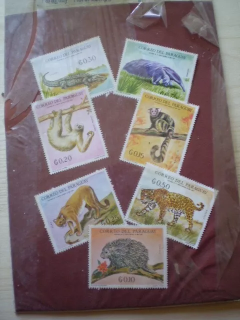 7 Briefmarken aus Paraguay, Tiere, Corredeo Del Paraguay, postfrisch