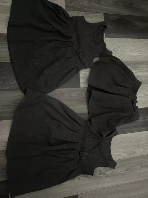 Girls bundle school uniform pinafore & skirt age 2-3 years grey M&S x3
