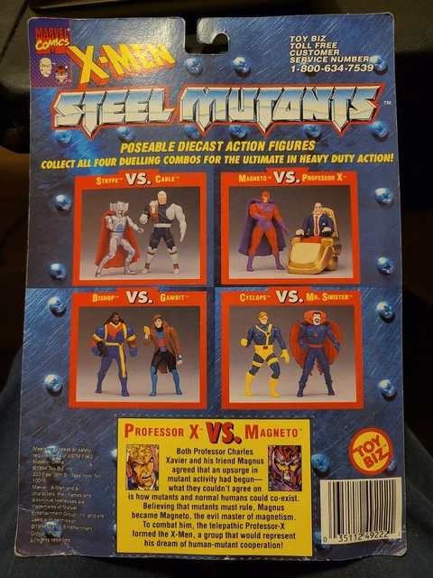 Vintage X-Men Die Cast Professor X VS. Magneto (Steel Mutants, 1994, ToyBiz) NIP 2