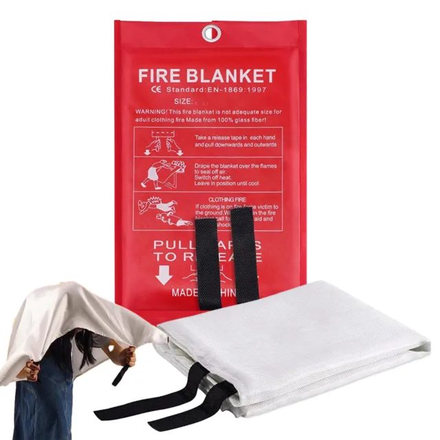 Large Fire Blanket Fireproof For Home Kitchen Office Caravan Emergency Safety