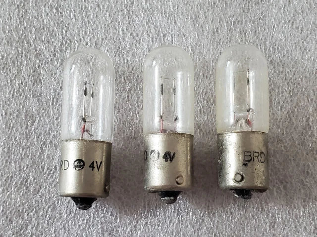 3 BRD 4V Lamp Bulbs (NOS)