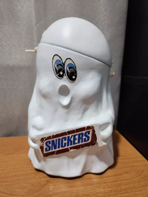 Vintage 1989 MARS SNICKERS Candy Ghost Halloween Bucket Plastic Blow Mold