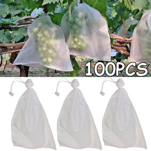 100x Grape Protection Bag Fruit Vegetable Mesh Bags Against Insect Waterproof