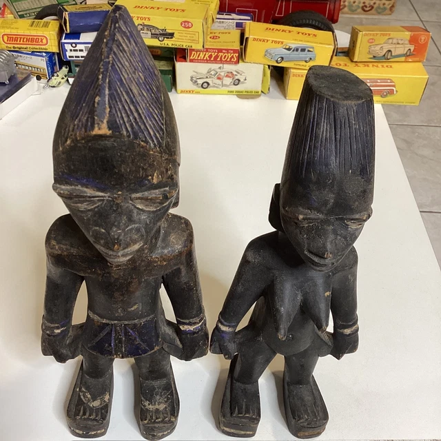 Yoruba Onile African Lukumi Religion Primitive Figures Carved Wood Tribal Art 8