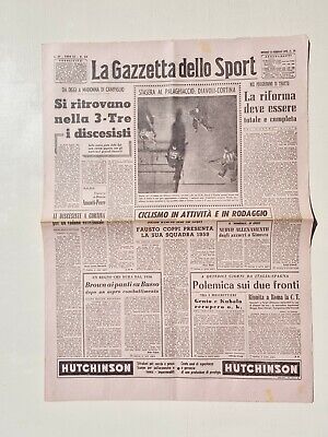 DIAVOLI-CORTINA FAUSTO COPPI GAZZETTA DELLO SPORT 13 FEBBRAIO 1959 JOE BROWN 